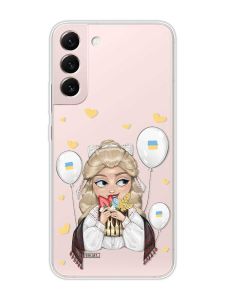 Прозорий чохол на Samsung Galaxy S22 :: Українка з солодощами (патріотичний принт 175)
