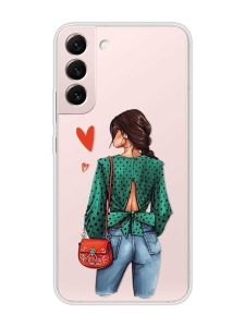 Прозорий чохол на Samsung Galaxy S22 :: Дівчина в зеленому (принт 224)
