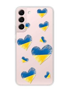 Прозорий чохол на Samsung Galaxy S22 :: Сердечка. Україна (принт 258)