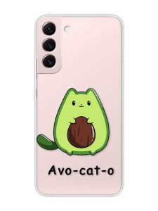 Прозорий чохол на Samsung Galaxy S22 :: Котик Авокадо (принт 306)