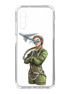 Прозорий чохол на Samsung Galaxy A34 5G/A346 :: Дівчина-пілот (патріотичний принт 6)