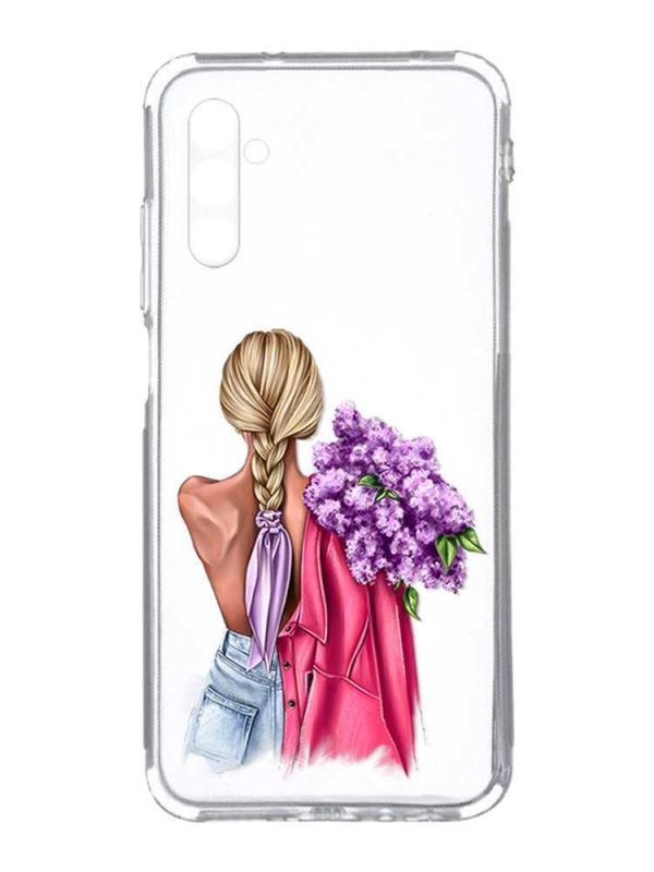 Прозорий чохол на Samsung Galaxy A34 5G/A346 :: Дівчина з бузком (принт 7)