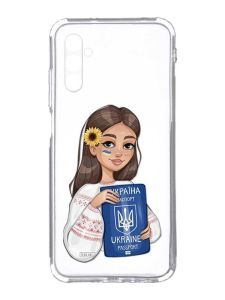 Прозорий чохол на Samsung Galaxy A34 5G/A346 :: Дівчина з паспортом (принт 12)