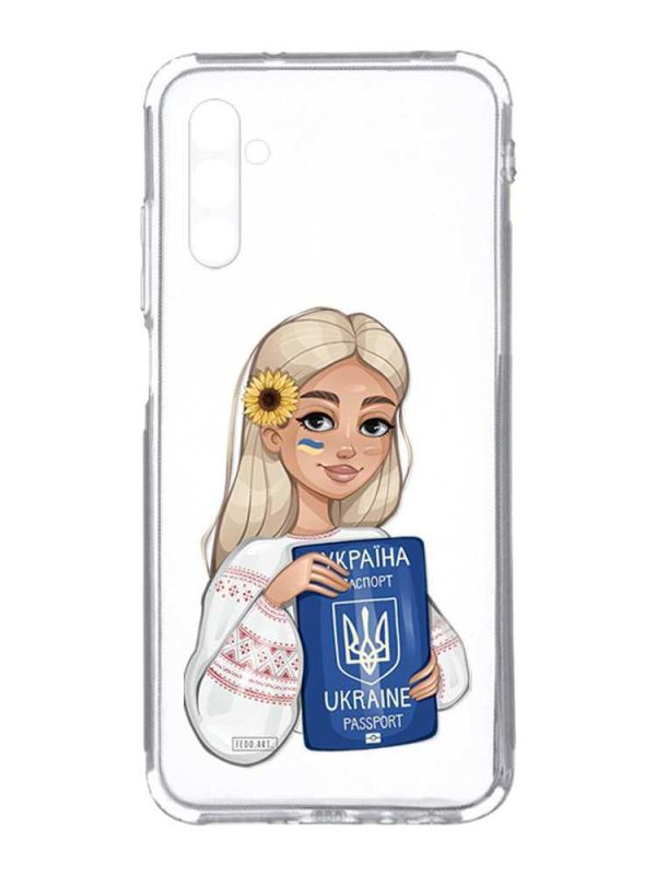 Прозорий чохол на Samsung Galaxy A34 5G/A346 :: Дівчина з паспортом (принт 13)