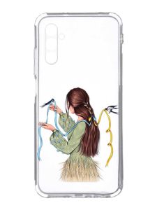 Прозорий чохол на Samsung Galaxy A34 5G/A346 :: Дівчина з ластівками (принт 16)