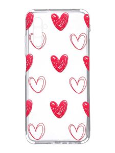 Прозорий чохол на Samsung Galaxy A34 5G/A346 :: Сердечка червоні (принт 77)