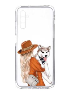 Прозорий чохол на Samsung Galaxy A34 5G/A346 :: Дівчина з песиком (принт 115)