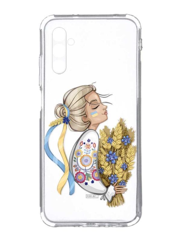 Прозорий чохол на Samsung Galaxy A34 5G/A346 :: Українка з колосками (патріотичний принт 173)
