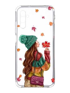 Прозорий чохол на Samsung Galaxy A34 5G/A346 :: Дівчина з листям (принт 221)