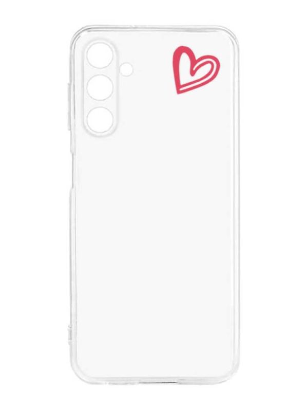 Прозорий силіконовий чохол на Samsung Galaxy M14 :: Сердечко червоне (принт 46)