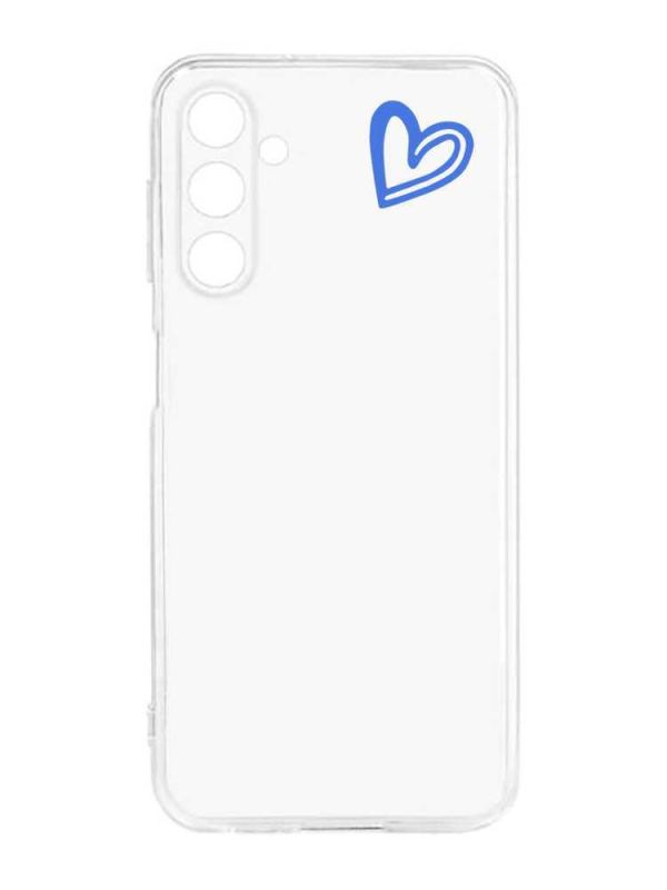 Прозорий силіконовий чохол на Samsung Galaxy M14 :: Сердечко синє (принт 48)