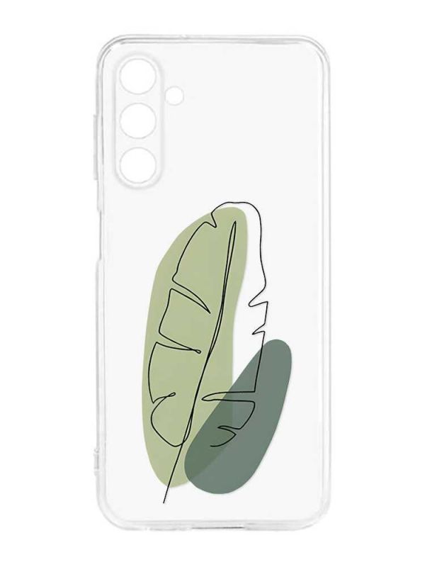 Прозорий силіконовий чохол на Samsung Galaxy M14 :: Листочок (принт 65)