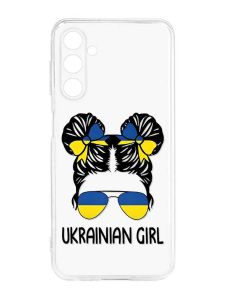 Прозорий силіконовий чохол на Samsung Galaxy M14 :: Українська дівчина (патріотичний принт 113)