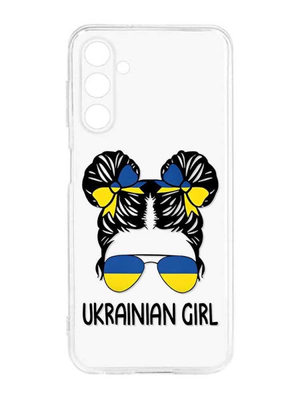 Прозорий силіконовий чохол на Samsung Galaxy M14 :: Українська дівчина (патріотичний принт 113)