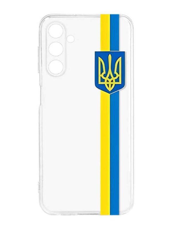 Прозорий силіконовий чохол на Samsung Galaxy M14 :: Стрічка Україна (патріотичний принт 253)