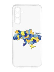 Прозорий силіконовий чохол на Samsung Galaxy M14 :: Карта України (принт 261)