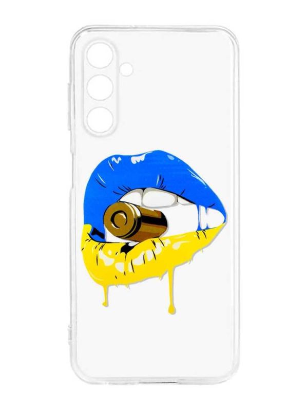 Прозорий силіконовий чохол на Samsung Galaxy M14 :: Губи і патрон (принт 264)