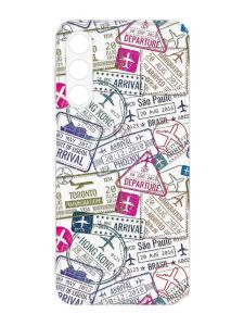 Прозорий силіконовий чохол на Samsung Galaxy M14 :: Подорожі. Штампи (принт 316)