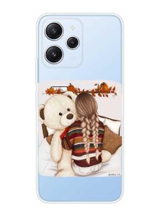 Прозорий чохол на Xiaomi Redmi 12 :: Дівчинка з ведмедиком (принт 117)