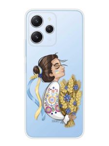 Прозорий чохол на Xiaomi Redmi 12 :: Українка з колосками (патріотичний принт 172)
