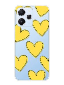 Прозорий чохол на Xiaomi Redmi 12 :: Сердечка жовті (принт 259)