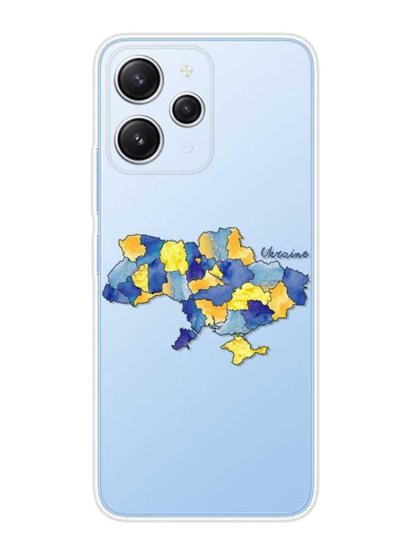 Прозорий чохол на Xiaomi Redmi 12 :: Карта України (принт 261)