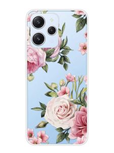 Прозорий чохол на Xiaomi Redmi 12 :: Рожеві квіти (принт 287)
