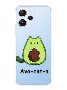 Прозорий чохол на Xiaomi Redmi 12 :: Котик Авокадо (принт 306)
