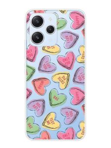 Прозорий чохол на Xiaomi Redmi 12 :: Сердечка з текстом (принт 333)