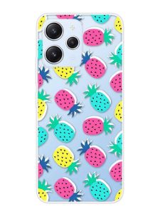 Прозорий чохол на Xiaomi Redmi 12 :: Різнокольорові ананаси (принт 346)
