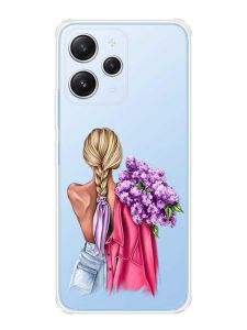 Чохол з потовщеними кутами на Xiaomi Redmi 12 :: Дівчина з бузком (принт 7)