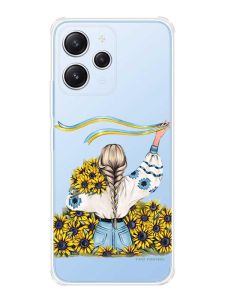 Чохол з потовщеними кутами на Xiaomi Redmi 12 :: Дівчина зі стрічкою (принт 25)