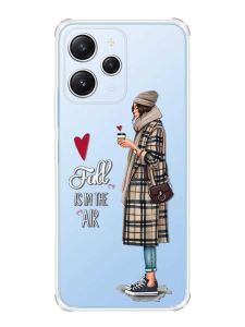 Чохол з потовщеними кутами на Xiaomi Redmi 12 :: Дівчина з кавою (принт 59)