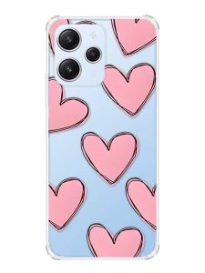 Чохол з потовщеними кутами на Xiaomi Redmi 12 :: Сердечка рожеві (принт 78)