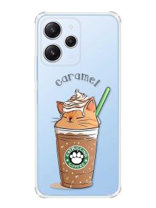 Чохол з потовщеними кутами на Xiaomi Redmi 12 :: Капучіно котик (принт 97)