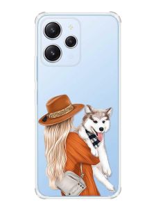 Чохол з потовщеними кутами на Xiaomi Redmi 12 :: Дівчина з песиком (принт 115)