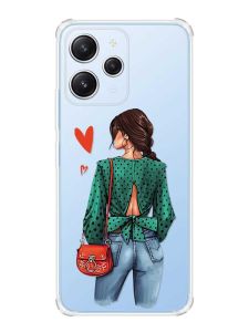 Чохол з потовщеними кутами на Xiaomi Redmi 12 :: Дівчина в зеленому (принт 224)