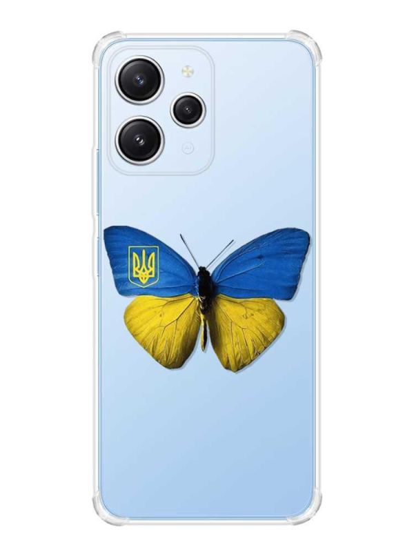 Чохол з потовщеними кутами на Xiaomi Redmi 12 :: Метелик Україна (принт 255)