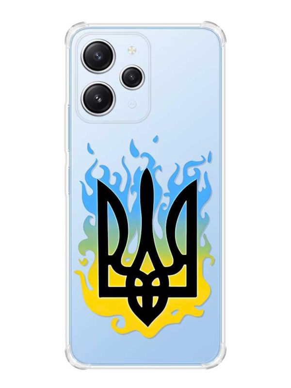 Чохол з потовщеними кутами на Xiaomi Redmi 12 :: Тризуб Полум'я (принт 257)