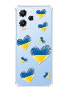 Чохол з потовщеними кутами на Xiaomi Redmi 12 :: Сердечка. Україна (принт 258)