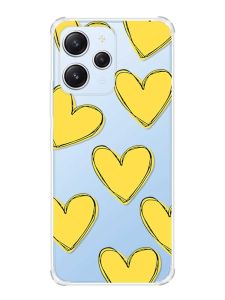 Чохол з потовщеними кутами на Xiaomi Redmi 12 :: Сердечка жовті (принт 259)