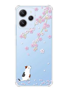 Чохол з потовщеними кутами на Xiaomi Redmi 12 :: Котик і сакура (принт 283)