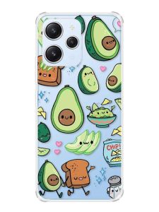 Чохол з потовщеними кутами на Xiaomi Redmi 12 :: Милі авокадо каваї (принт 305)