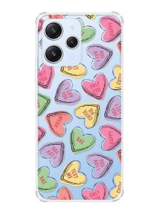 Чохол з потовщеними кутами на Xiaomi Redmi 12 :: Сердечка з текстом (принт 333)