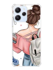 Чохол з потовщеними кутами на Xiaomi Redmi 12 :: Дівчина з рюкзаком (принт 30)