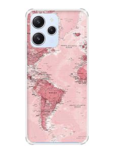 Чохол з потовщеними кутами на Xiaomi Redmi 12 :: Карта світу (принт 318)