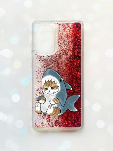 Чохол з плаваючими блискітками на Samsung Galaxy A52 (A525) Червоний :: Кошеня (принт 120)