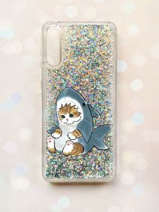 Чохол з плаваючими блискітками на Samsung Galaxy A50 (2019) A505F Срібний :: Кошеня (принт 120)