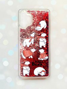 Чохол з плаваючими блискітками Samsung Galaxy A32 Червоний :: Ведмедики (принт 145)