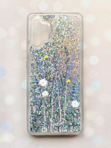 Чохол з плаваючими блискітками Samsung Galaxy A32 Срібний :: Польові квіти (принт 270)